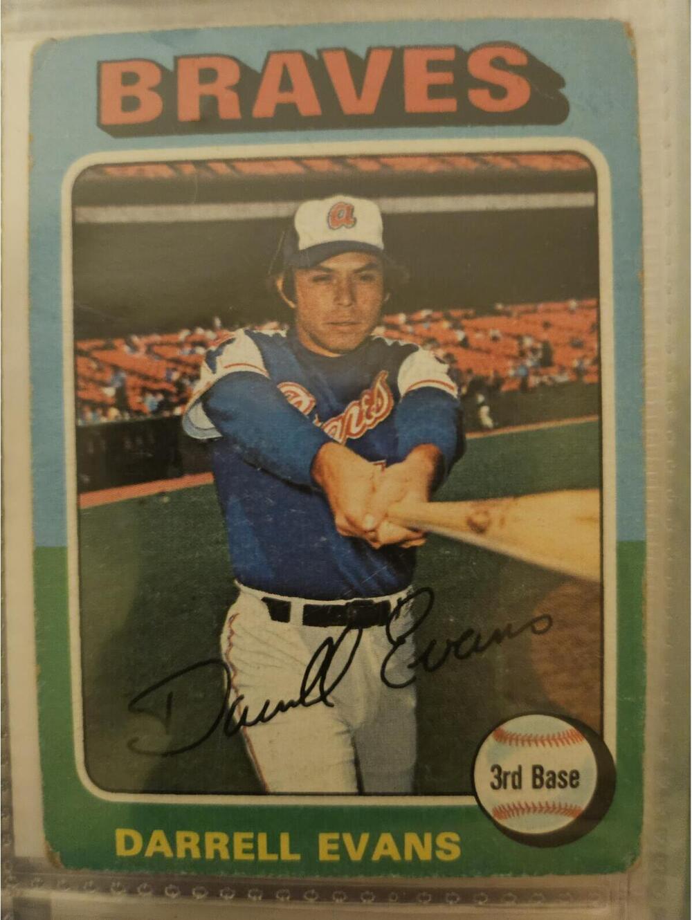 VINTAGE 1975 Topps DARRELL EVANS # 475 - Atlanta Braves